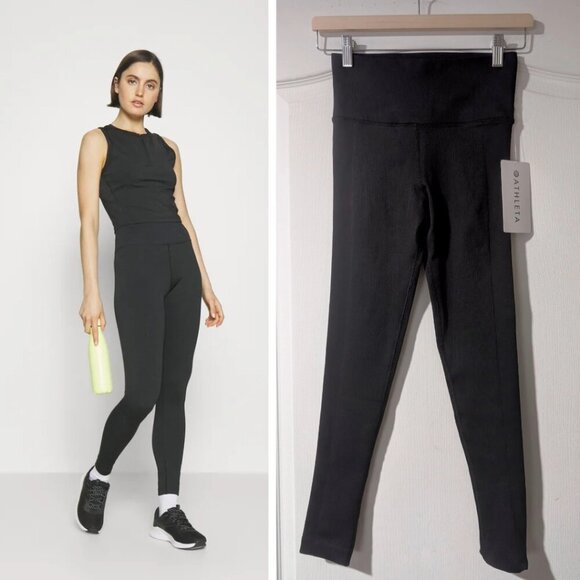 Athleta | Aurora Ribbed Seamless Legging In Black - Picture 1 of 12